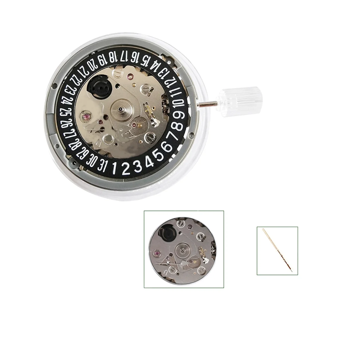 NH35/NH35A Movement 6-Digit Black Single Calendar Three-Needle High-Precision Automatic Mechanical Movement Replacement