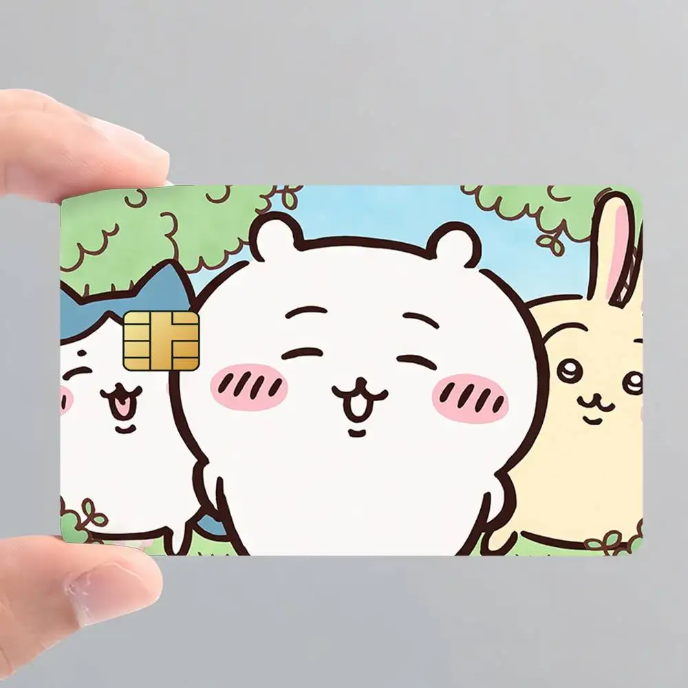 C-Chiikawas Cartoon Credit Card Skin Sticker Cover Decal Wrap Debit Card Stickers Durable Removable