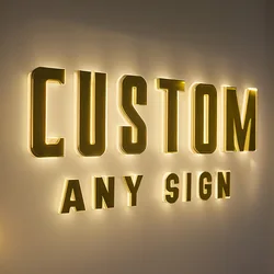 Custom Business Sign Backlit Stainless Steel 3D Letter Sign Storefront Illuminated Company Logo Bar Club Signage Outdoor Sign