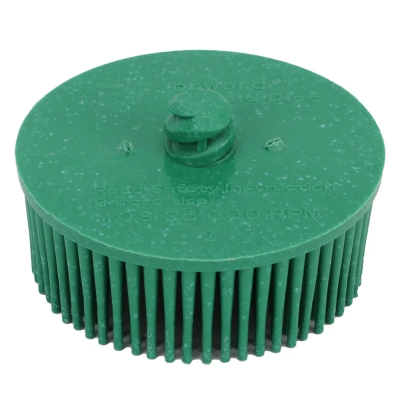 2 Inch Bristle Disc Grit Abrasive Bristle Shank Attachment Disc For Remove Burr Rust Coatings On Metal Green