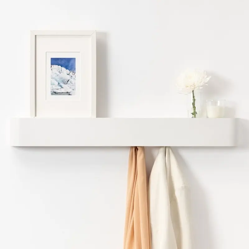 Nordic Solid Wood Wall Mounted Hook Creative Entryway Coat Rack Space-Saving Wall Decor Shelves