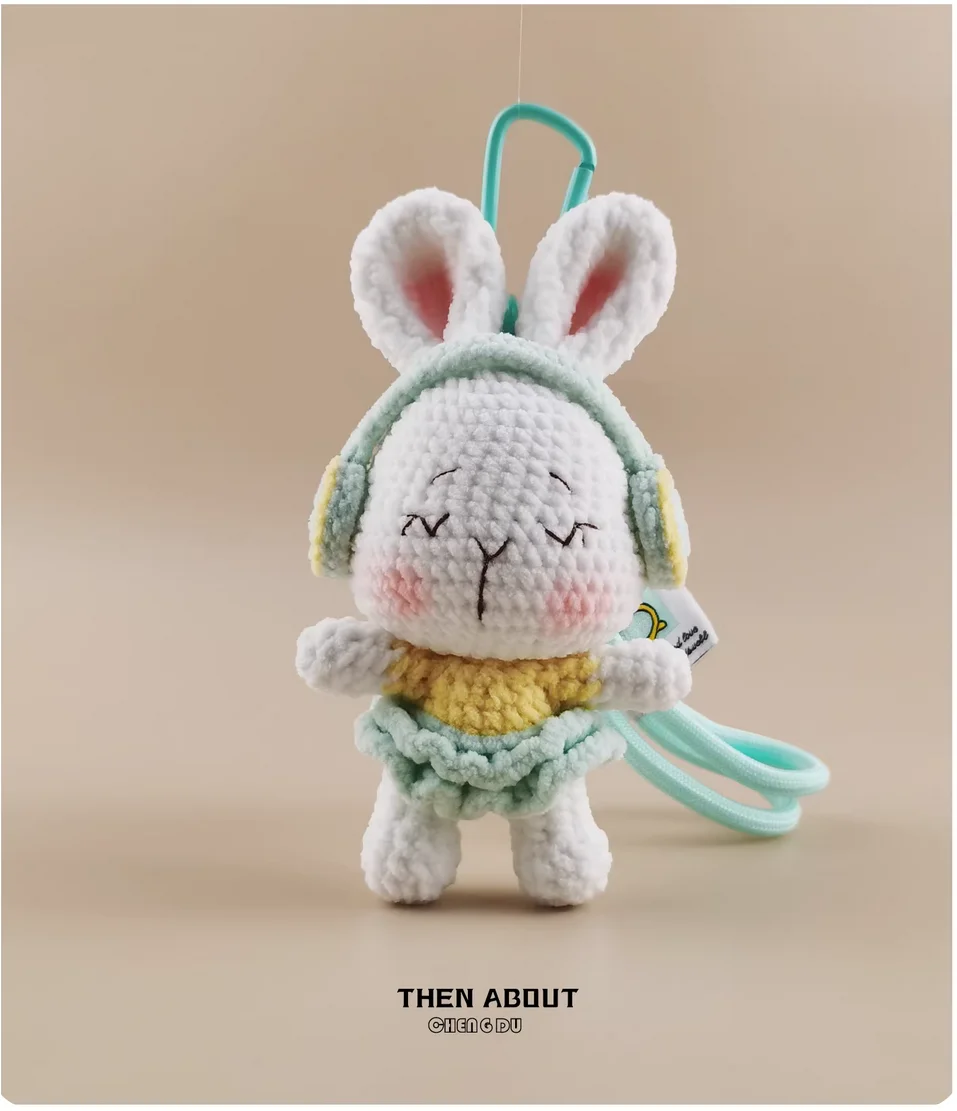 

Cute Sleeping Rabbit Earphone Bunny bag pendant pendant Keychain pendant niche gift