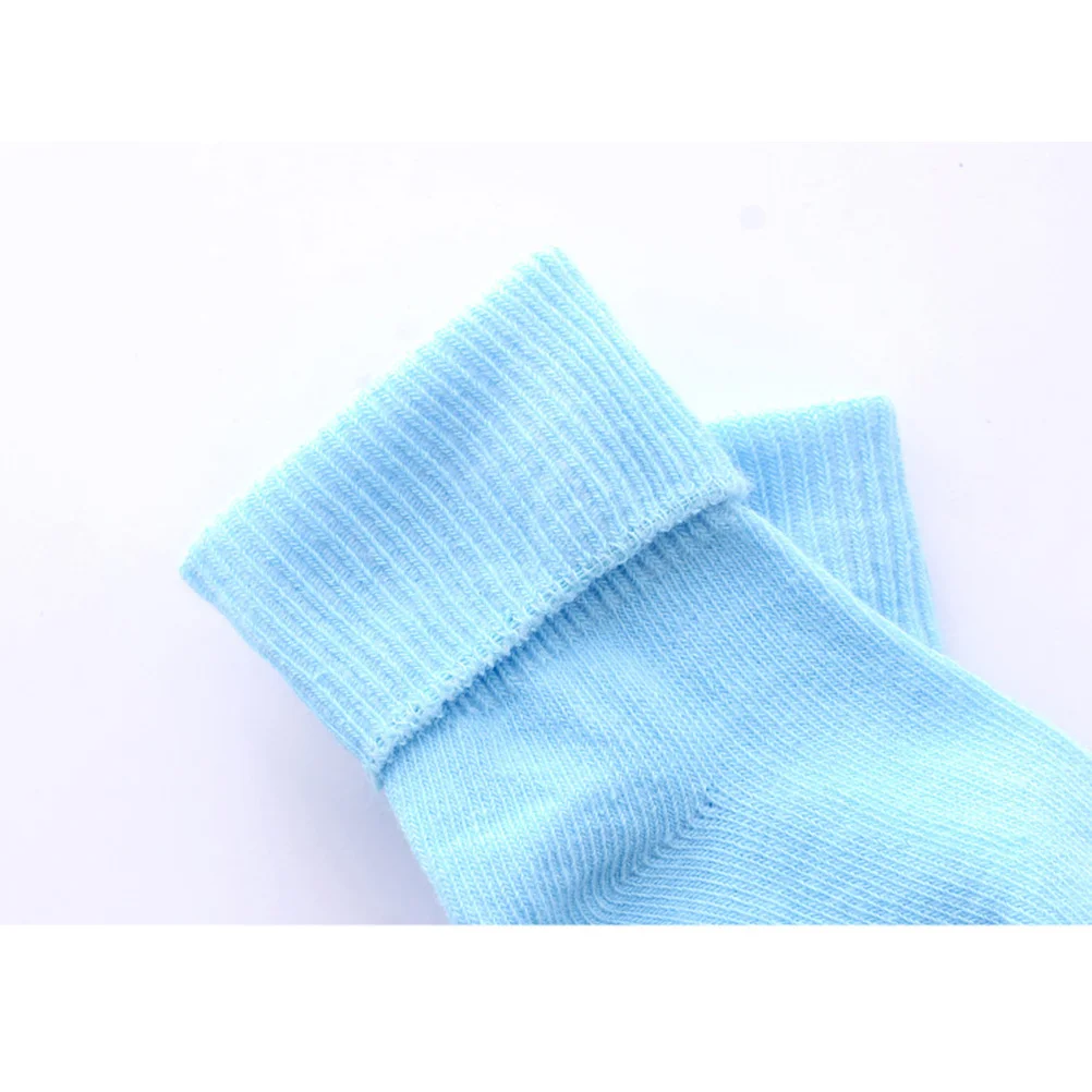 

Non-Slip Baby Socks For Kids 4-6 Years Old Soft Breathable Cotton Turn Cuff Socks Antibacterial Sweat-Absorbing For