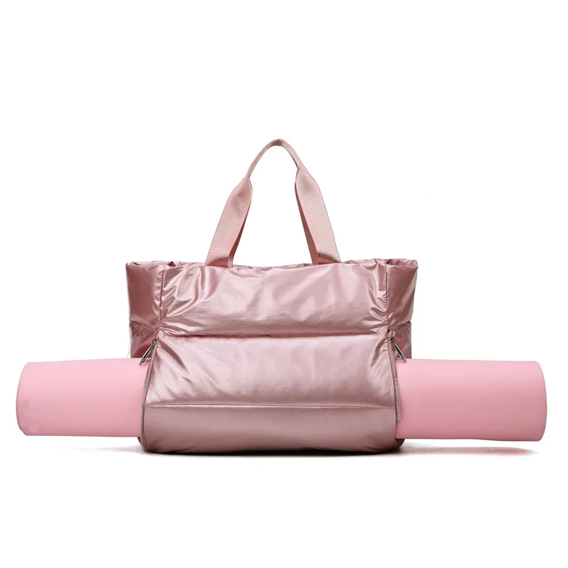 Bolso de hombro de gran capacidad para mujer, bolsa de nailon impermeable, con almohadilla espacial, de algodón y plumas, para invierno