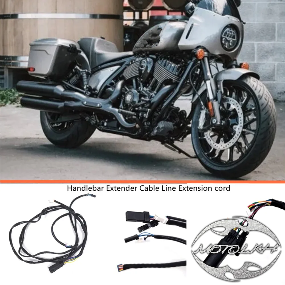 Handlebar Extender Cable Line Extension Cord For Indian Super Chief RT Limited Icon ABS Bobber Dark Horse 2022-2025