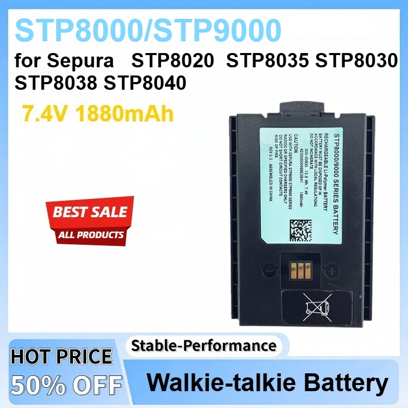 

7.4V 1880mAh for Sepura Walkie Talkie Series STP8000 STP8020 STP9000 STP8035 STP8030 STP8038 STP8040 Replacement Battery