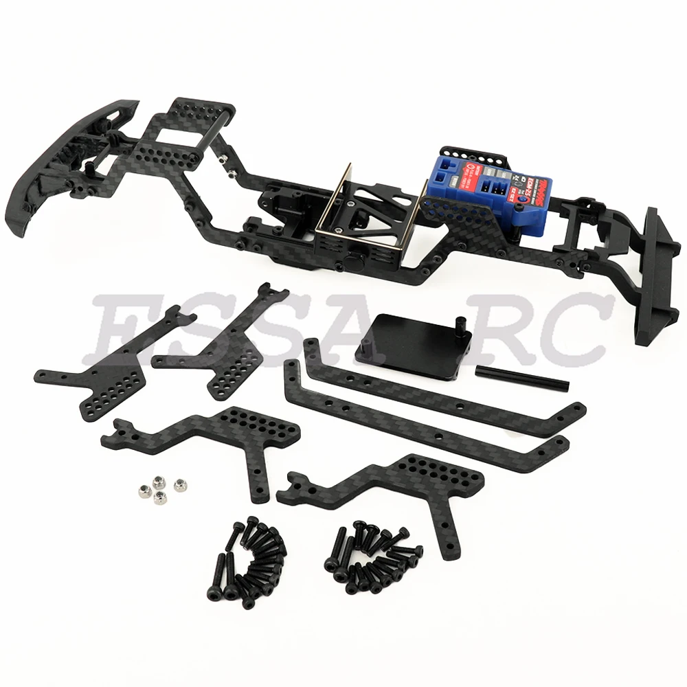 TRX4-M Carbon Fiber Chassis Assembled Kit Frame Girder for 1/18 RC Crawler Car TRX4M Upgrade Parts