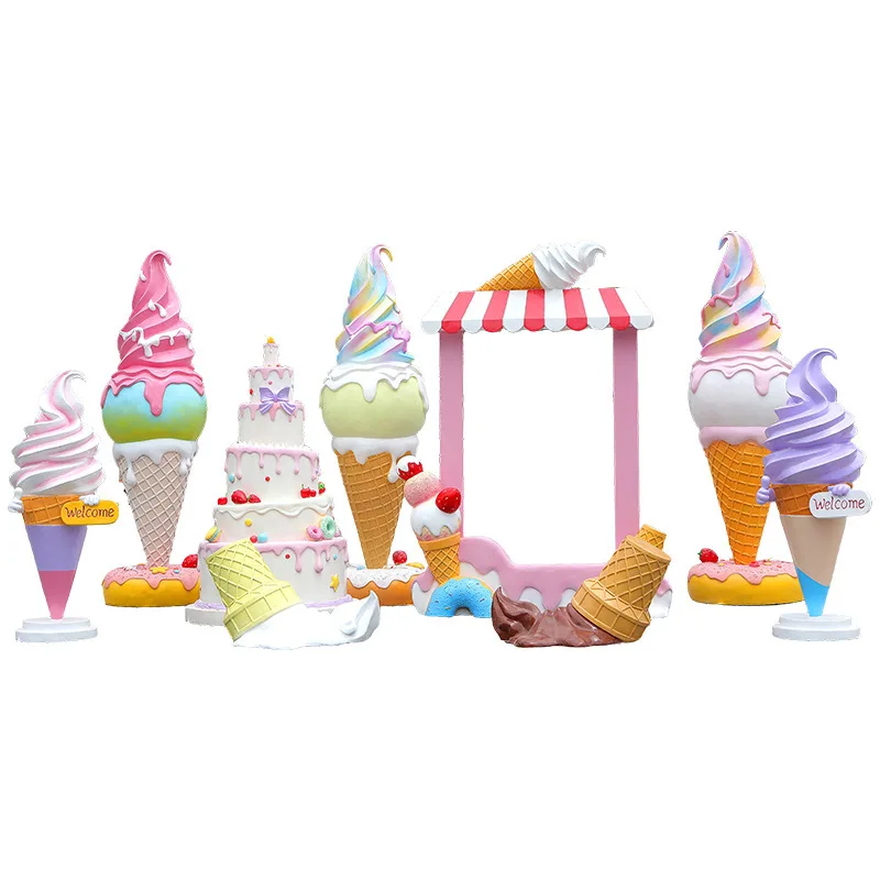 Simulation ice cream ornament popsicle ice cream photo model outdoor cold drink shop fiberglass large sculpture ornament