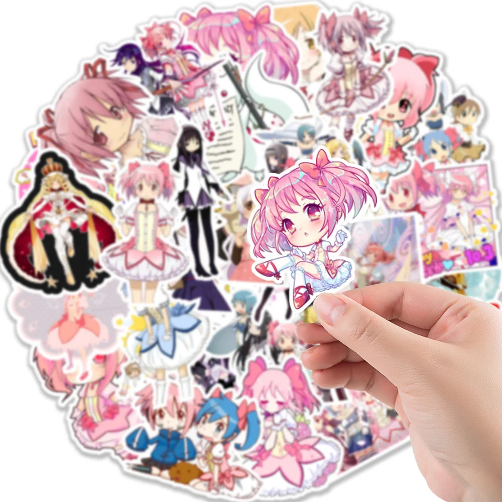 10/30/50PCS Anime Madoka Magica Cute Character Sticker for Luggage Laptop Ipad Gift Motorcycle Mug Waterproof Sticker Wholesale