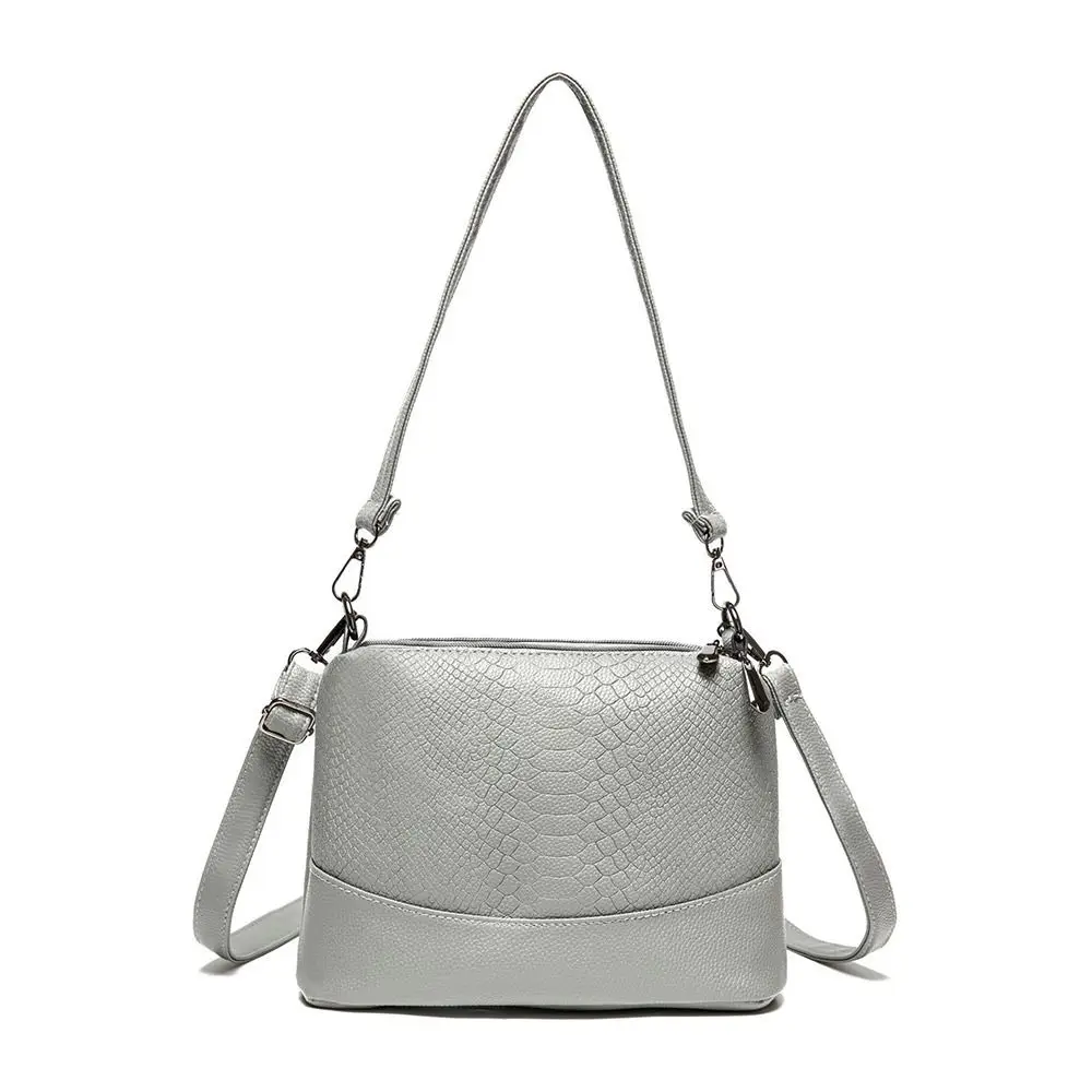 Simple PU Leather Lady Crossbody Bag Soft Large Capacity Messenger Satchel Bag Multi Layer Casual Mommy Handbag Daily Use