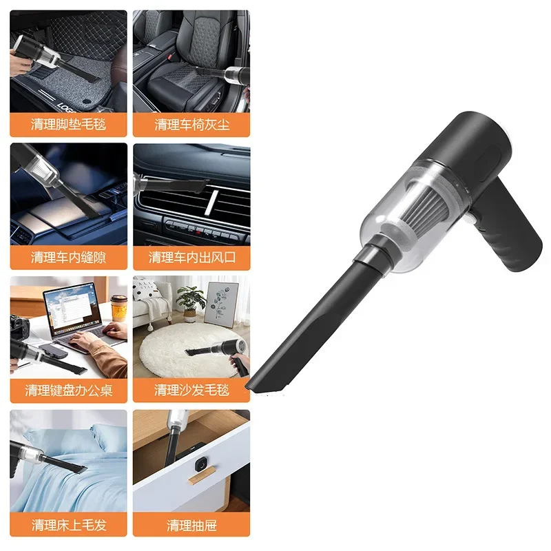 Stable 3000Pa Wireless Car Vacuum Cleaner Portable USB Rechargeable Wet Dry Dual-Use Handheld Vacuum Cleaning Tool