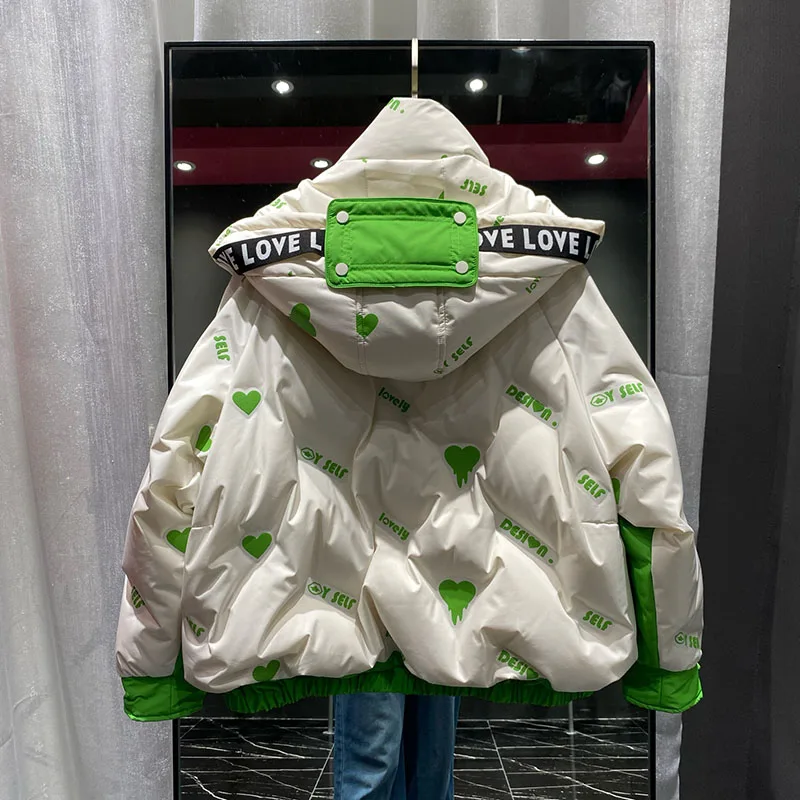 2022 Winter Nieuwe Dames Donsjack Met Capuchon Modieus en Veelzijdig Casual Trendy Eenvoud Warme Jas