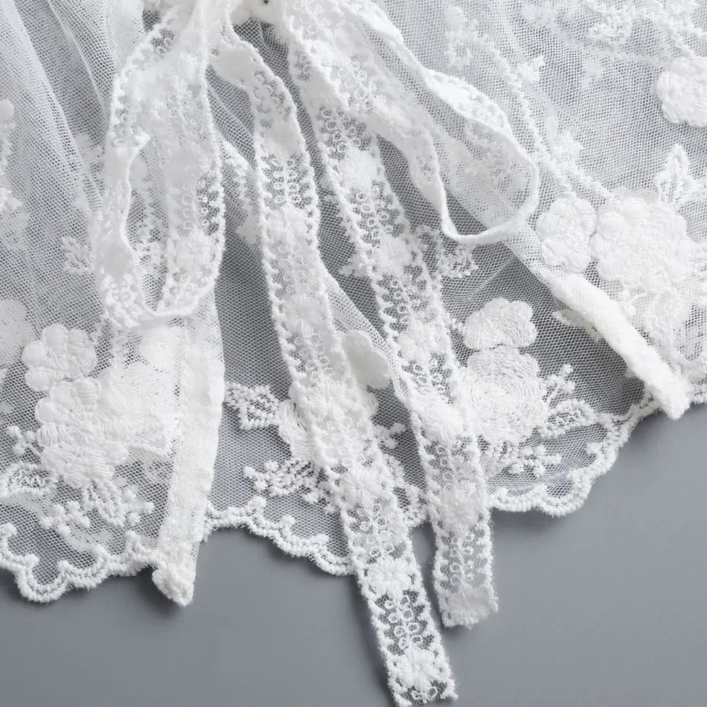 Cape Embroidered Lace Fake Collar Embroidery Chiffon Blouse False Collars Blouse Shoulders Decoration Cloak Flower Scarves Women