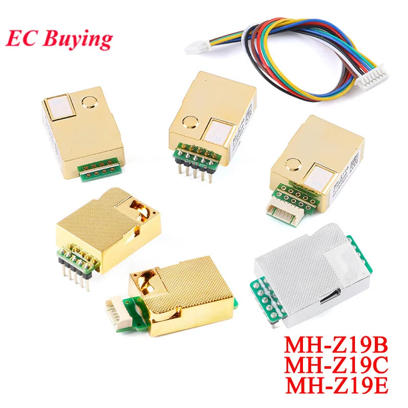 MH-Z19 MH-Z19C MH-Z19B MH-Z19E IR Infrarot CO2-Sensormodul Kohlendioxid-Gassensoren NDIR CO2-Monitor 400-5000 0-5000ppm UART