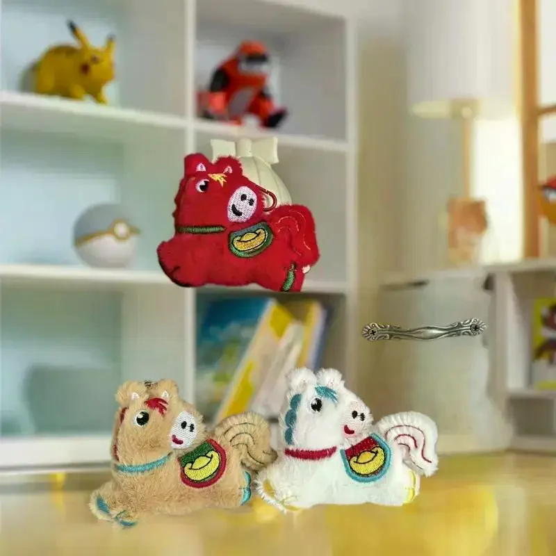 

1Pcs Plush Toy Pony Doll 2026 Year of the Horse Mascot Soft and Realistic Home Decor New Born Gifts