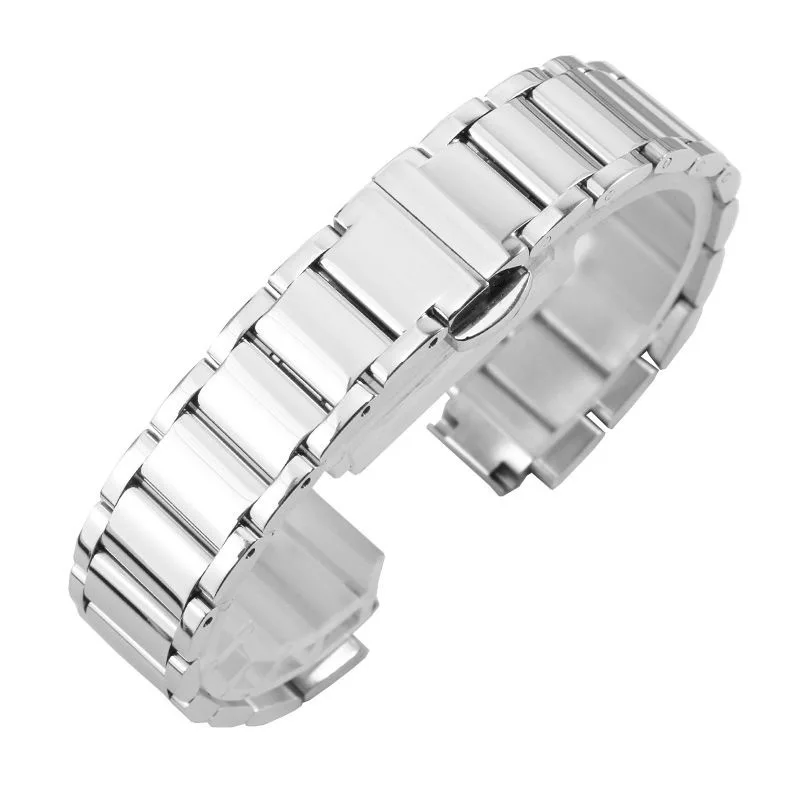 Customizable Logo Butterfly Clasp Stainless Steel Watch Bracelet for Women – Watch Strap & Modification Accessory