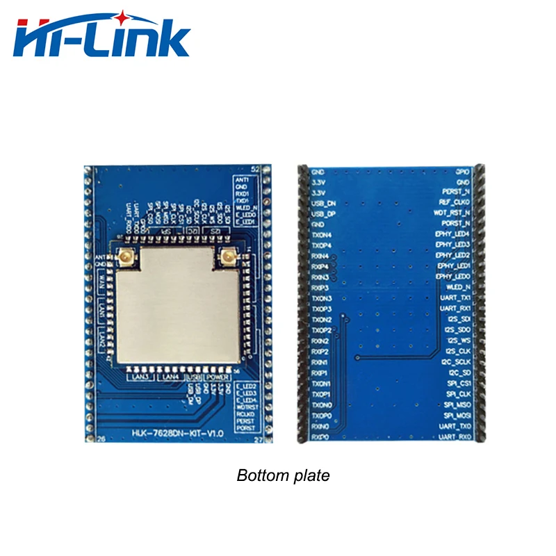 Hi-Link Free Shipping 2pcs/Lot Dual Serial Five Network Port HLK-7628D Smart Devices Openwrt Linux WiFi Wireless Module