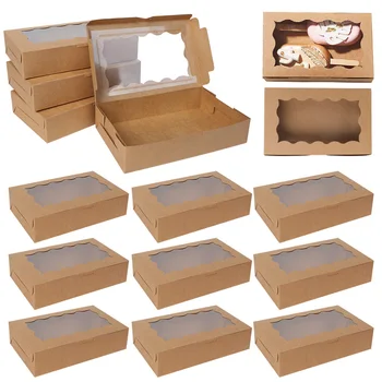 5-20pcs Gift Boxes With Window Birthday Party Chocolate Candy Cookie Gift Packaging…
