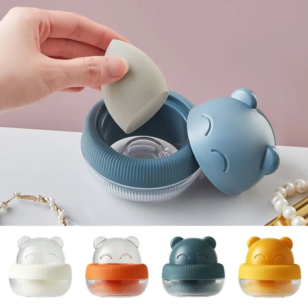 Earring Jewelry Box Makeup Accessories Storage Box Puffs Drying Box Powder Puff Container Stand Makeup Blender Puff Holder