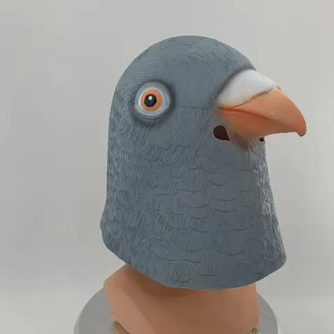 할로윈 비둘기 마스크 - 코스프레 및 파티를 위한 귀여운 라텍스 새 헤드기어
