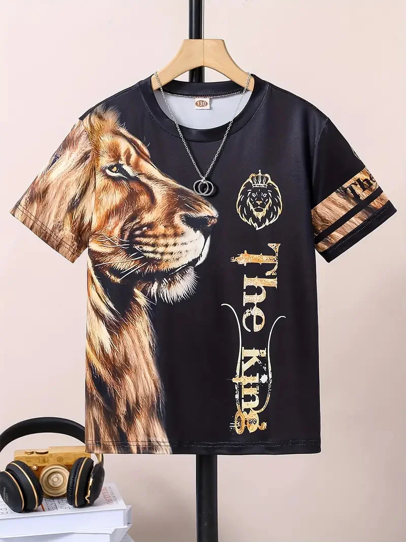 

Casual Daily 2025 Animal 3d Print Tiger Cool Fashion Boy Clothes Casual Baby T-Shirts Short Sleeve Tees Boys Clothing Top