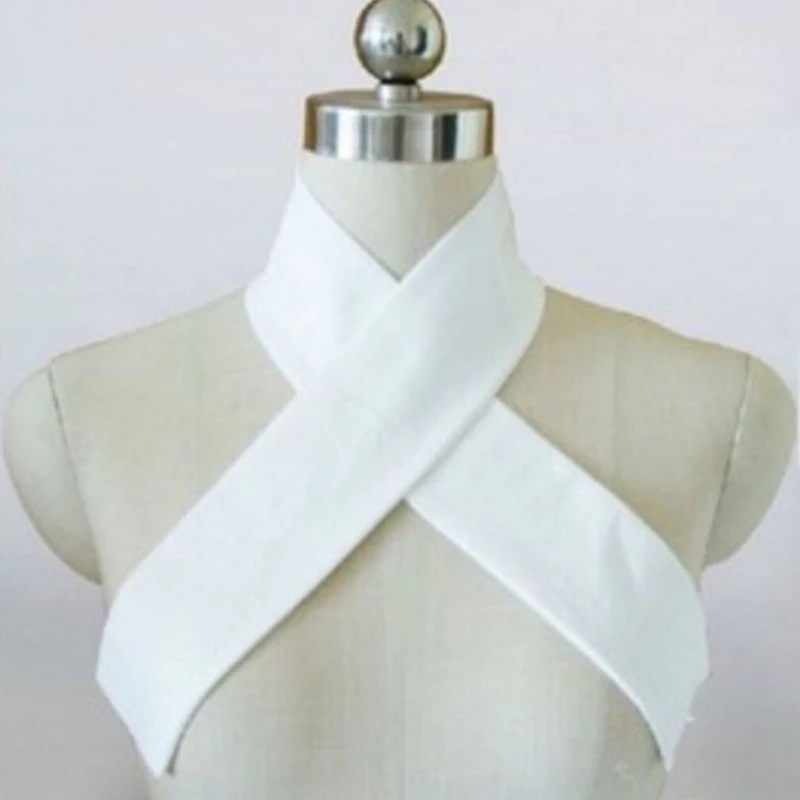 Ancient White False Collar Long Scarf Chinese Costume Neckline Dropshipping