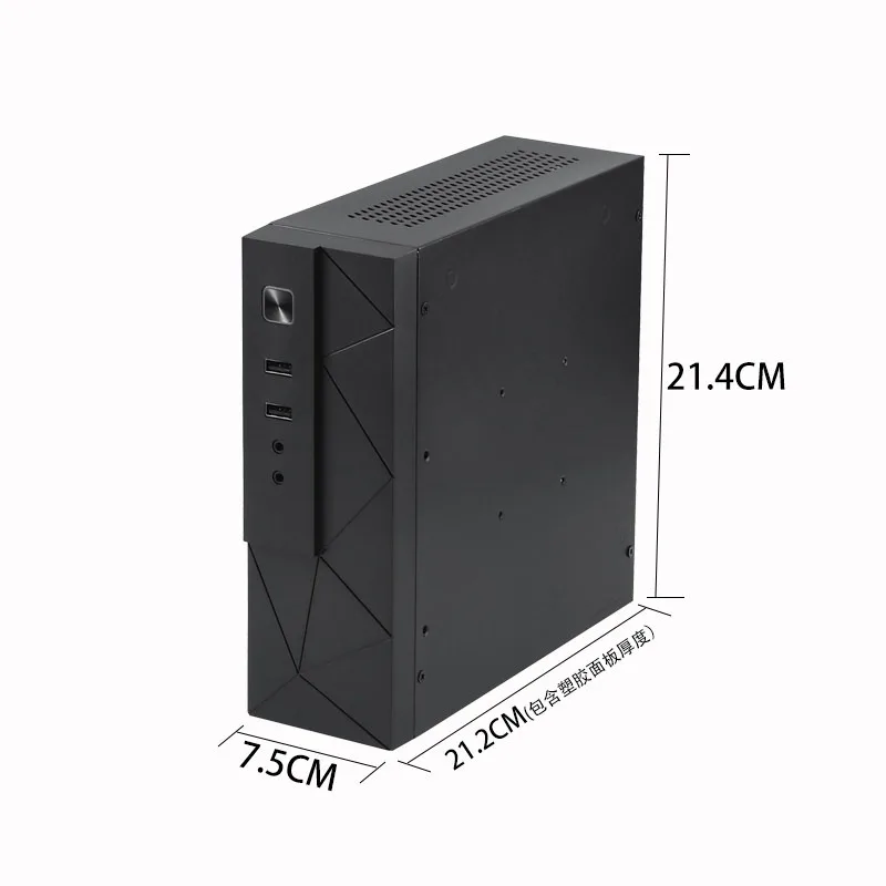 Mini Back Mount HTPC Desktop ITX PC Chassis Support 17*19 Mainboard Power Adapter Board