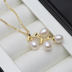 Original cultured Natural Freshwater Pearl Pendants Women,Cute Tree Pearl Pendant On The Neck Mother Wife Birthday Gift White