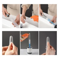Detergent Refillable Toilet Brush Set Wall-Mounted with Holder Silicone TPR Brush for Corner Cleaning Tools Bathroom Accessories - Image 6