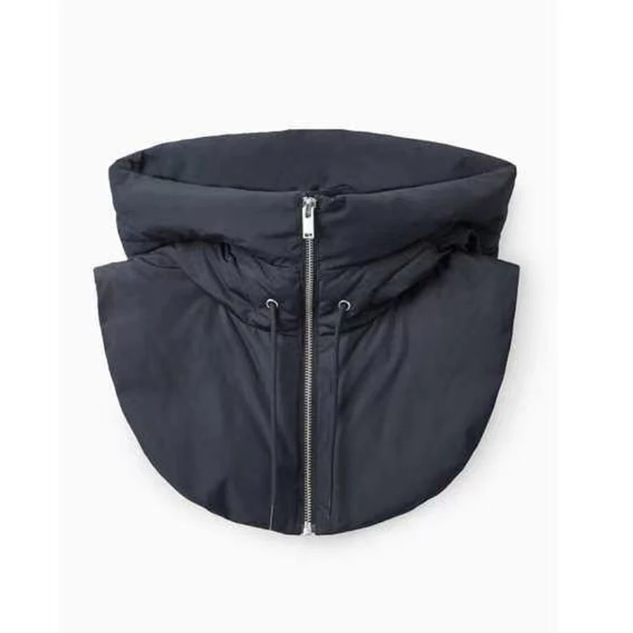 

Ultralight Down Hooded Hats Drawstring Removable Neck Cover Scarf Hat Zippper Coat Short Tank Top Women'