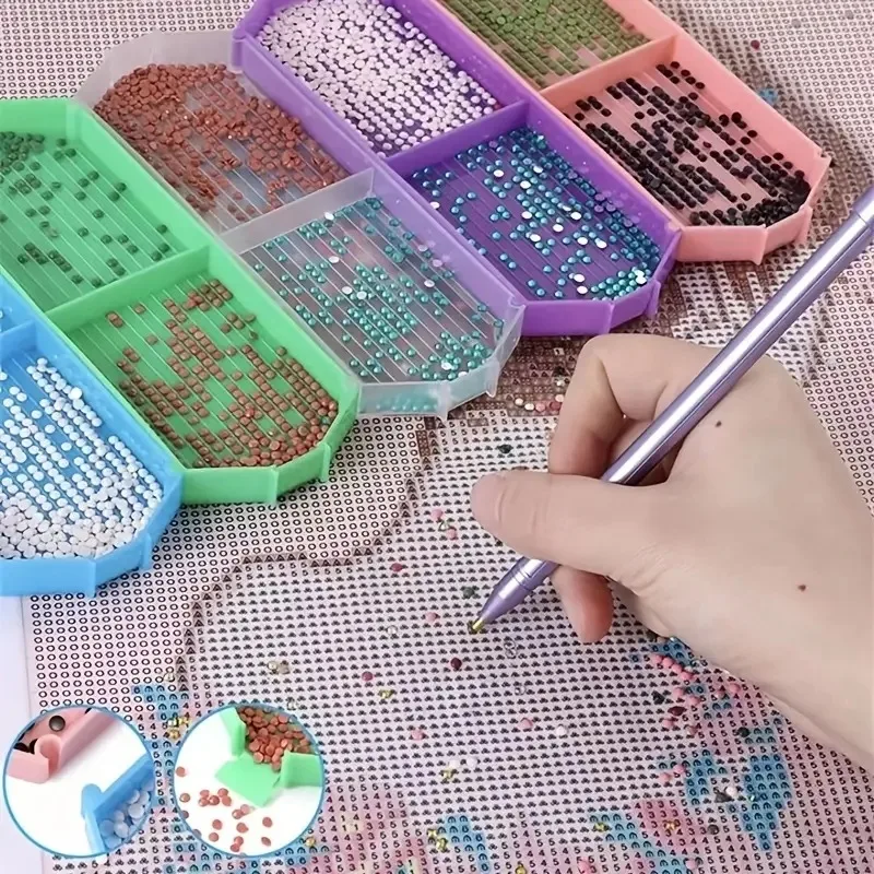 2/4pcs 2-Grid Connectable Diamond Drill Sorting Tray Rhinestone Bead Plate for 5D Diamond Painting DIY Handcraft Beading Tool