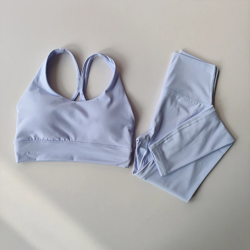 Yoga-Anzug für Frauen Hochwertig Sexy Modisch Schlankmachend Hüftstraffend Sport-Fitness-BHs und Leggings Tanktop Atmungsaktives Set – Detail 5