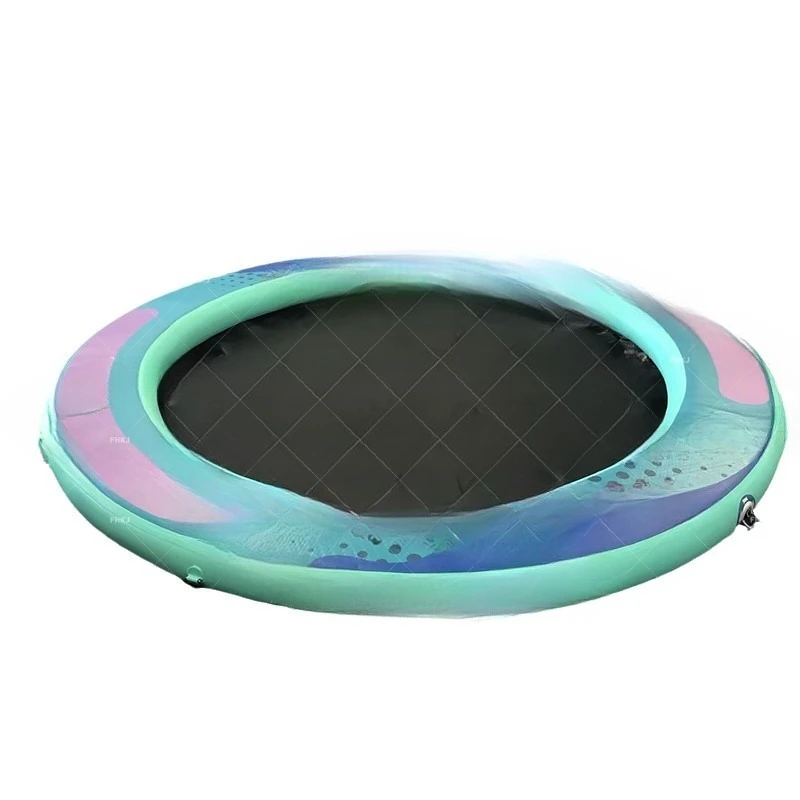 Inflatable round floating bed swimming pool floating multi-person hollow hole floating row with mesh