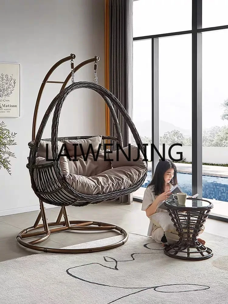 Balcony Cradle Home Hammock Lazy Swing Indoor Double Rocking Chair Three-Piece Set