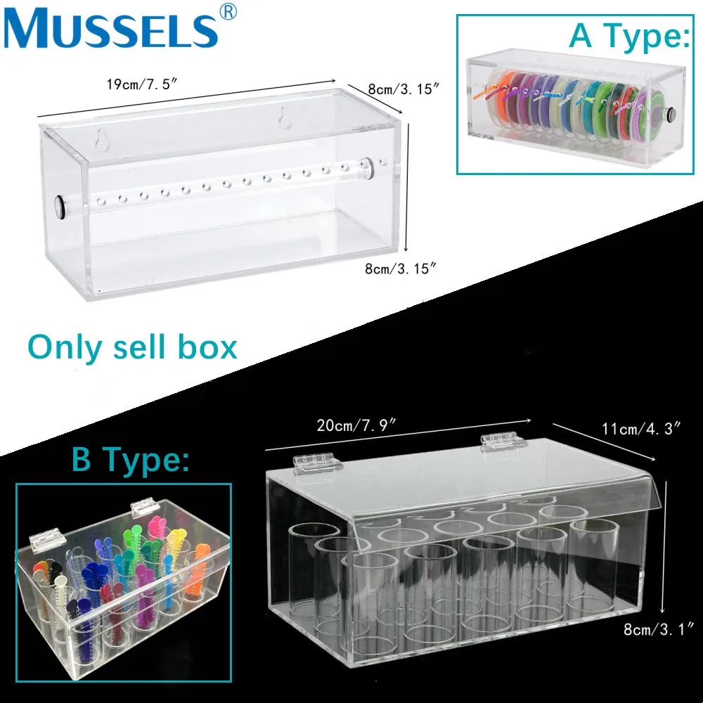 Acrylic Organizer Holder Dental Resin Composite Storage Box Orthodontic Power Chain Placer Ligature Tie Arch Wire Placement Case