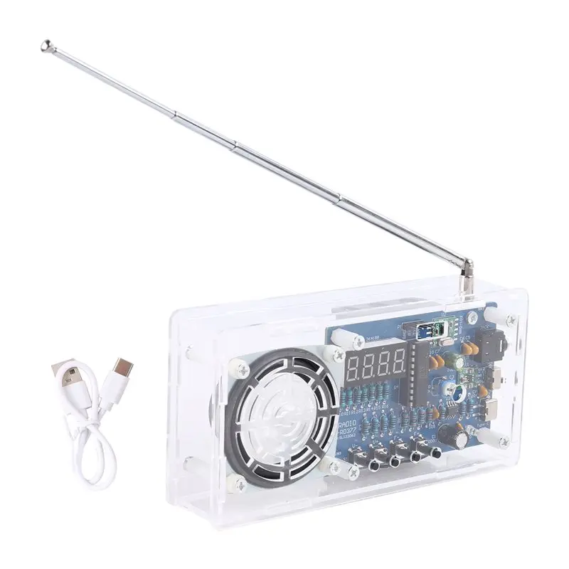 Y43A-For Beginners Electronics DIY Kit For FM Radio Adjustable Frequency 87.5-108Mhz Mhz Practice Project Board The RDA5807M Mod
