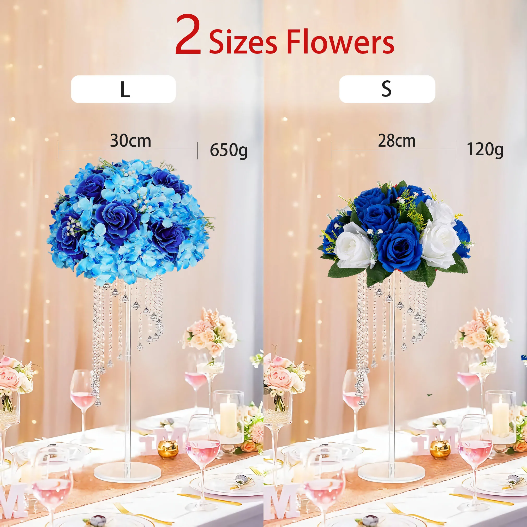 30cm Artificial Flower Table Centerpiece Party Wedding Decor Road Lead Floral Ball Rose Hydrangea Dropshipping Customization
