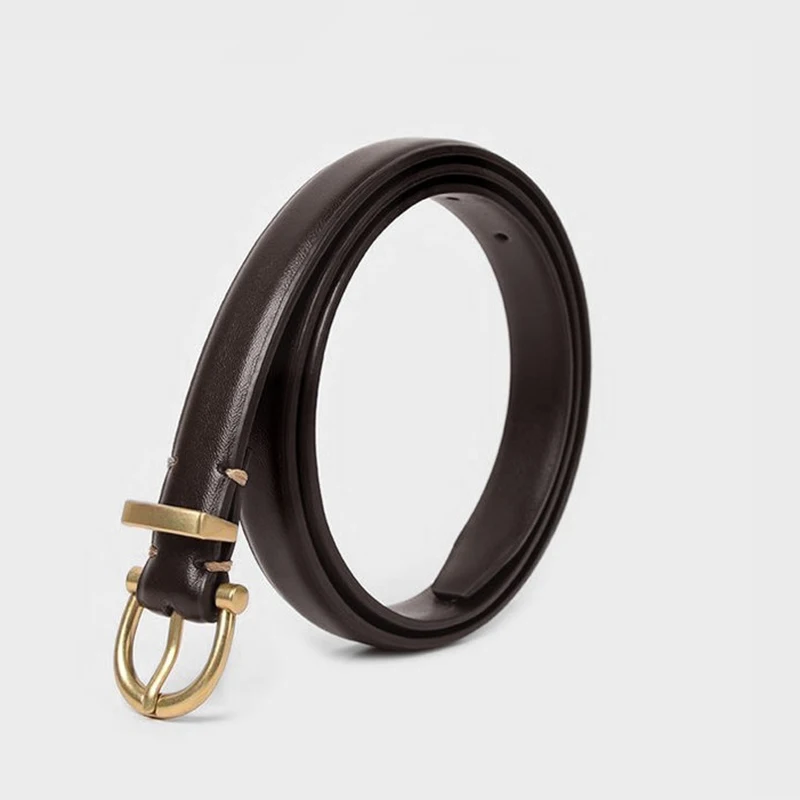 Корейские джинсовые ремни для женщин, роскошный дизайн, пояс, простой ретро-овал, черный, золотой ремень с пряжкой, женские ремни из искусственной кожи, женский тренд