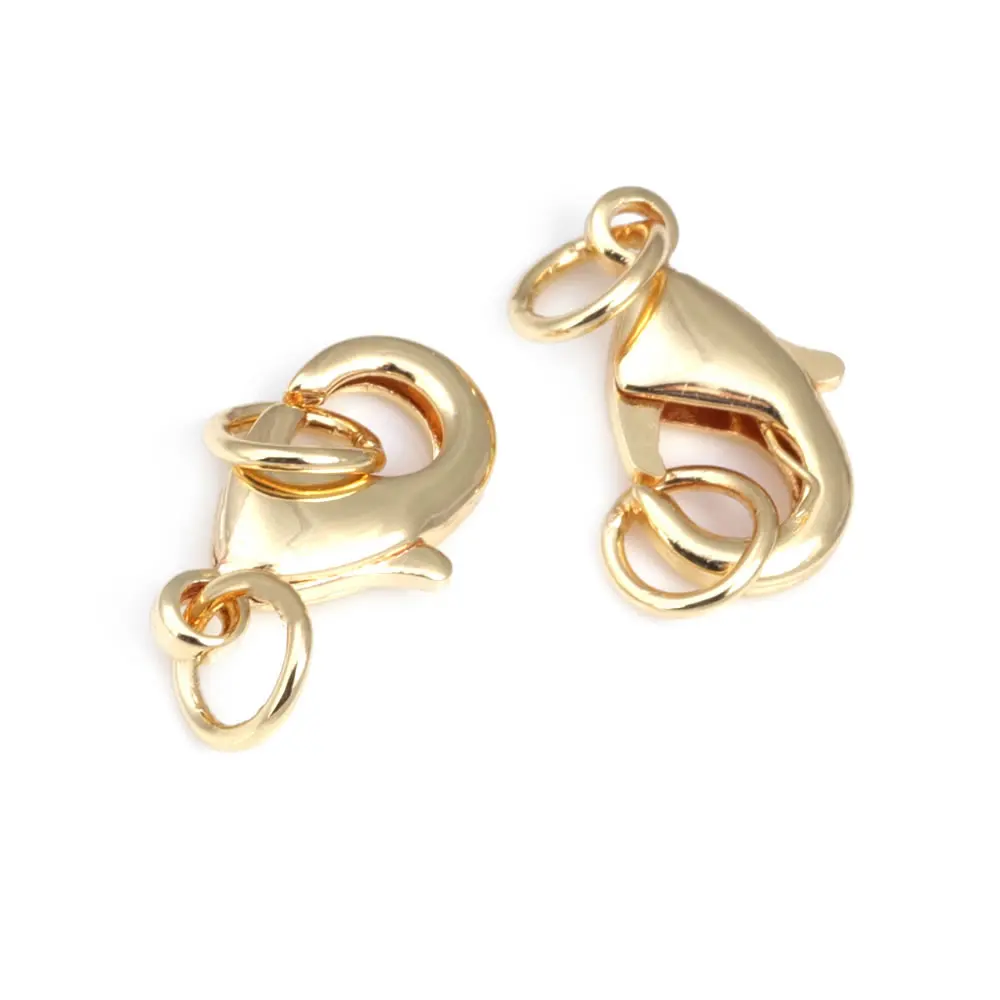 6PCS 18K Gold Color Brass with Circle Lobster Clasps Necklace Clasps Bracelets Jewelry Making Supplies Diy Findings Accessories