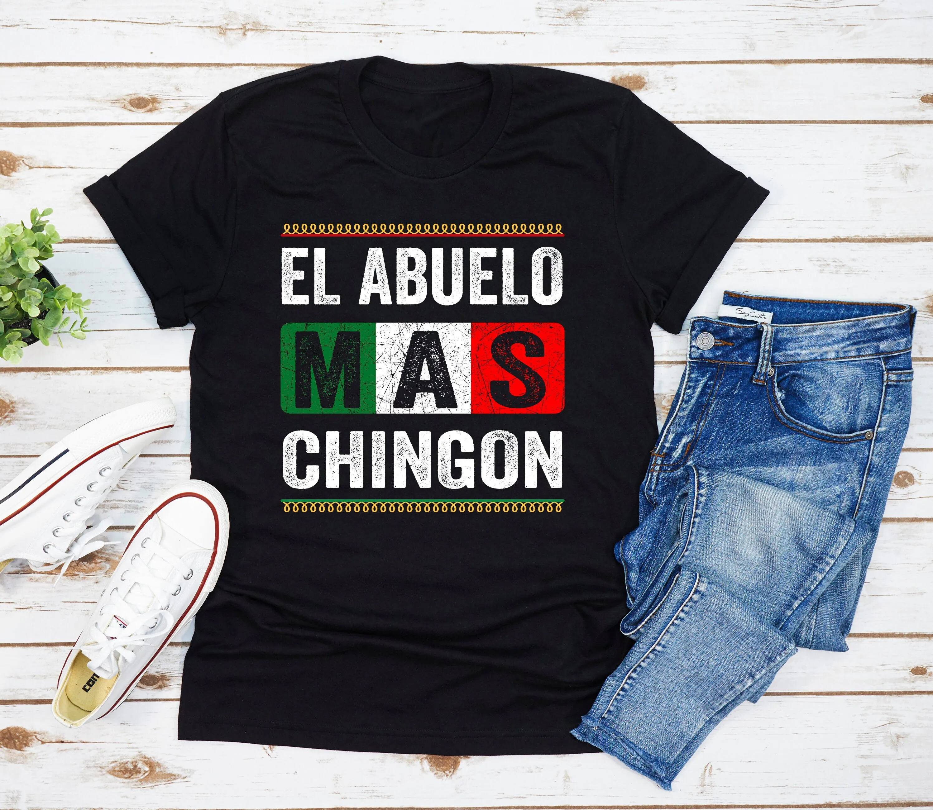 El Abuelo Mas Chingon T Shirt Grandpa Fathers Day Dad Joke From Wife Spanish Grandfather