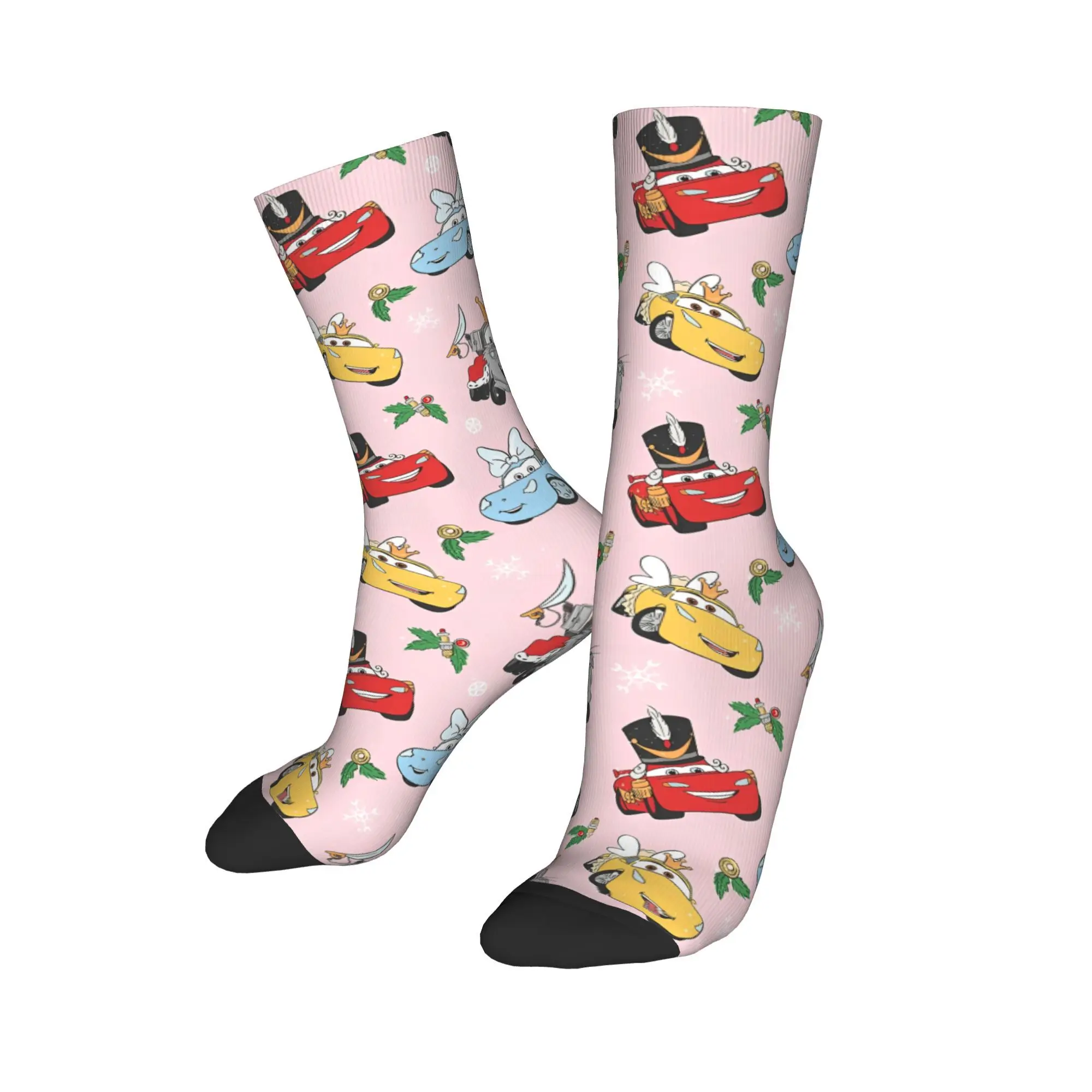 

Носки для скейтборда Funny Cars Lightning McQueen, полиэстеровые носки средней длины для женщин и мужчин, впитывающие пот