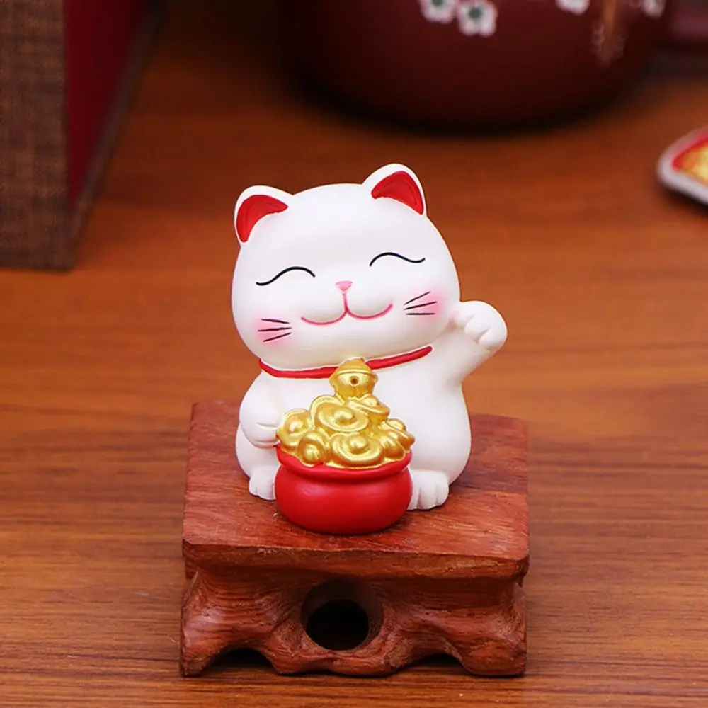 Gifts Japanese Lucky Cat Figurines Cute Creative Wealth Fortune Sculpture Kawaii New Year Fortune Cat Home