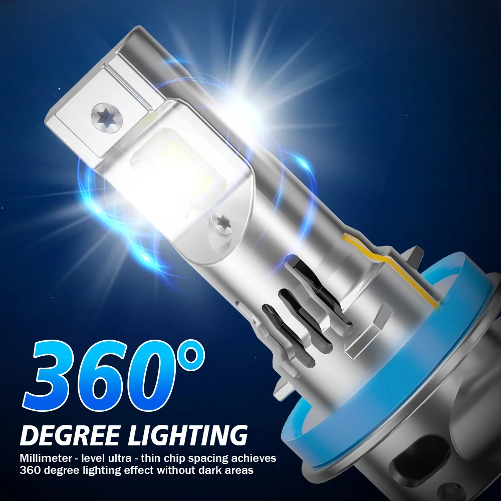 مصباح LED للسيارة 9005 HB3 HB4 9006 Canbus 30000LM H1 H4 H7 H11 كشافات أمامية تلقائية عالية الطاقة مع مروحة تبريد 6500K أبيض #5