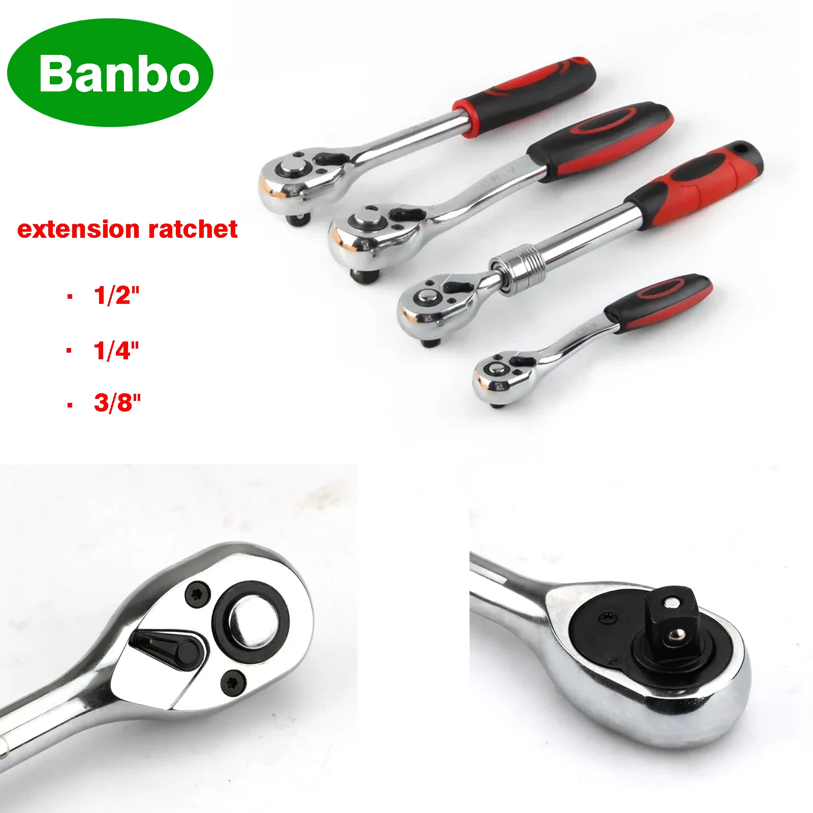 

72teeth 1/4" 3/8" 1/2" adjustable extension ratchet handle wrench long rotating telescopic socket ratchet wrench spanner