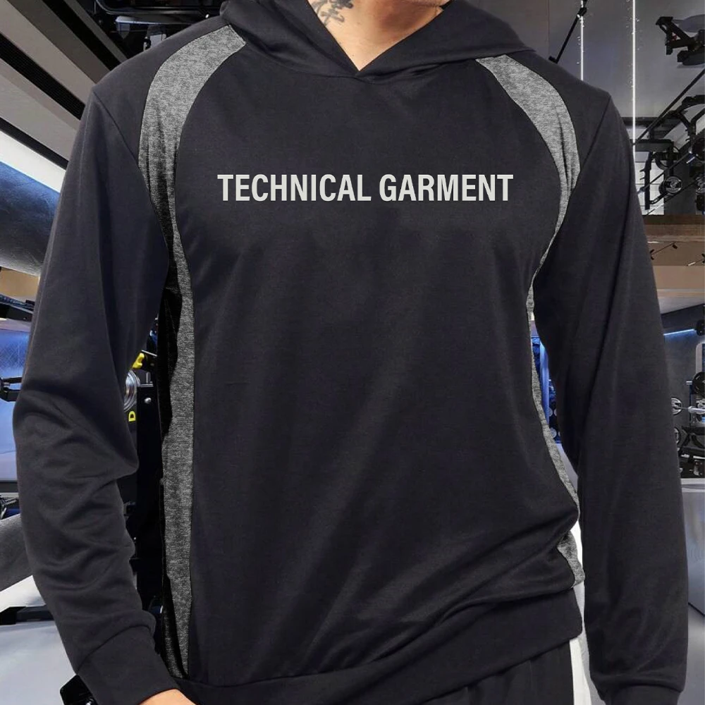 Men's Running T-Shirts Fall Men's Y2K Long Sleeve Hooded Sweatshirt Pullover Workout Hoodies Tight Fitness Gym Top Mens Clothing