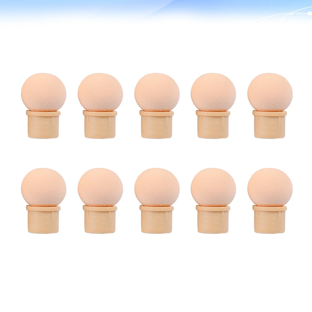 10Pcs Gradient Shading Pen Tips Sponge Dotting Glue Pen Alternative Head Manicure Pen Reaplacing Head (Round)