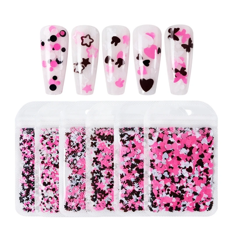 Mini Heart Butterfly Rabbit Star Round Nail Art Sequins Nail Glitter Flakes Sequins Decals for DIY Nail Decoration