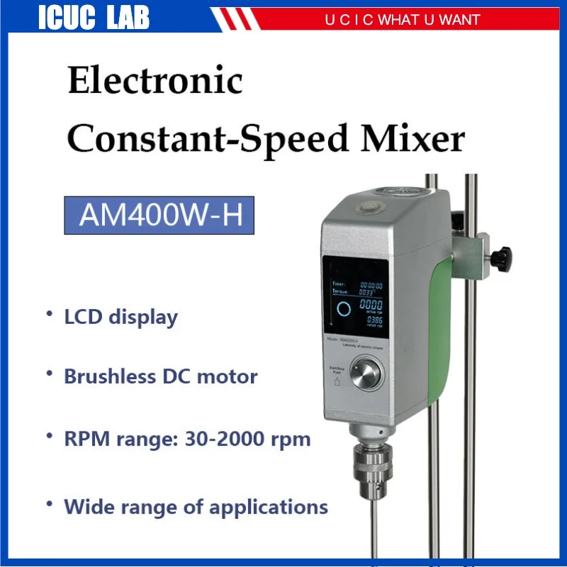 AM400W-H 75L LCD Display Electric Overhead Constant Speed Mixer Stirrer for Emulsion Preparation Ensure Fine Dispersion