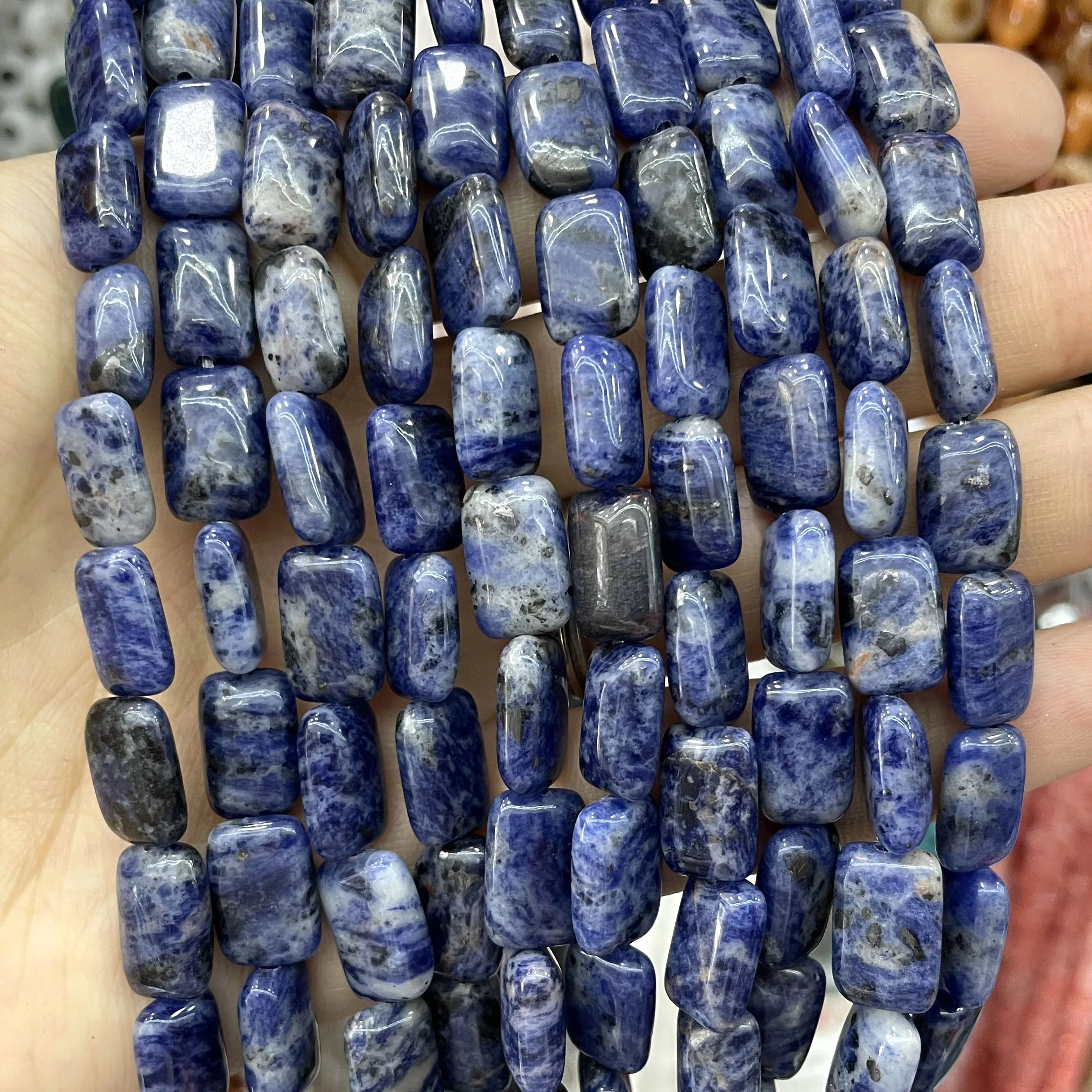 8X10MM Rectangular Natural Stone Agates Turquoises Quartz Jades Loose Spacer Beads For Jewelry Making DIY Bracelet Necklace