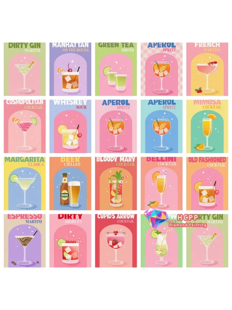 Cupido Pijl Manhattan Bloody Mary Cocktail Diamant Tekenset Vierkant Ronde Diamant 5D DIY Mozaïek Handgemaakt Kunstcadeau Woondecoratie - afbeelding 2